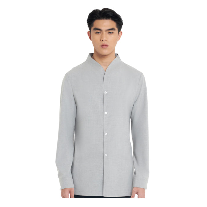 slim fit collarless dress shirt goTIELESS Ultimate Dress Shirt (White) Slim main image 0