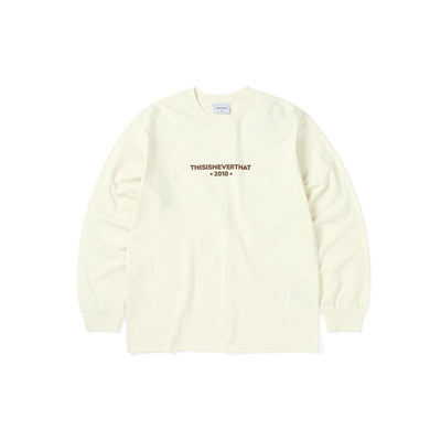 R-Logo L/S Tee-Natural