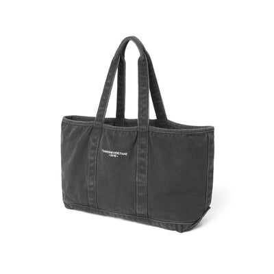 Washed Canvas Tote Bag-Charcoal