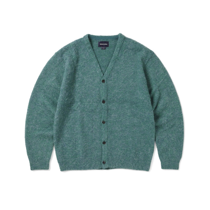 Hairy Knit Cardigan-Green