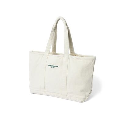 Washed Canvas Tote Bag-Natural