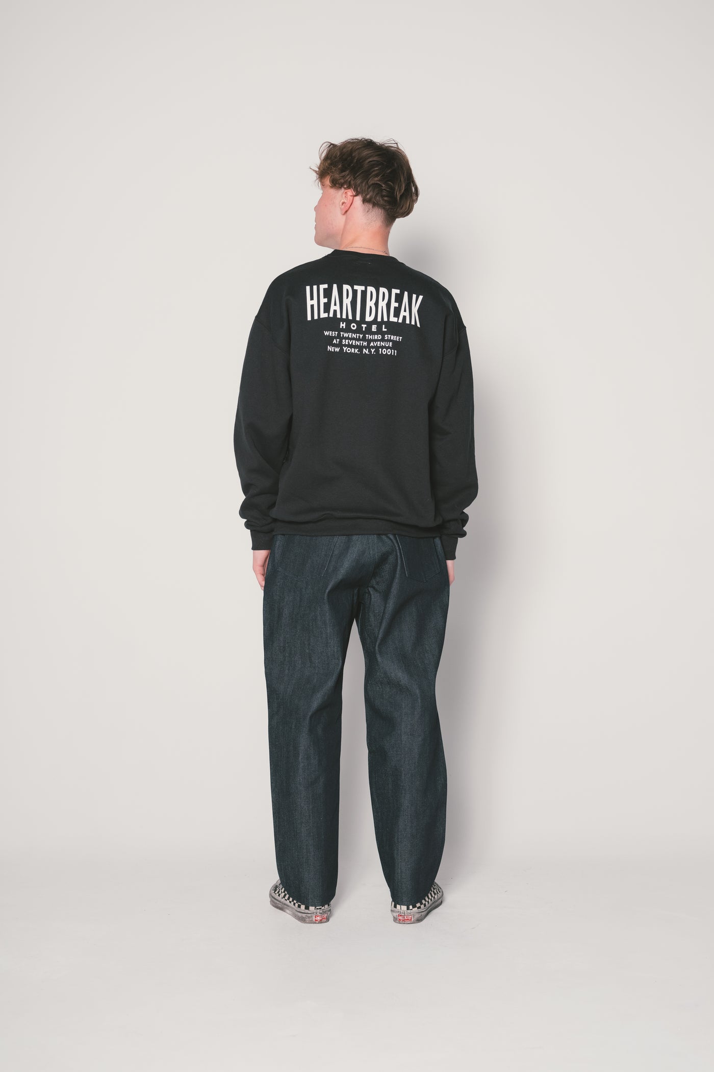 L/S PRINTED C-NECK SWEAT "HAWKE"