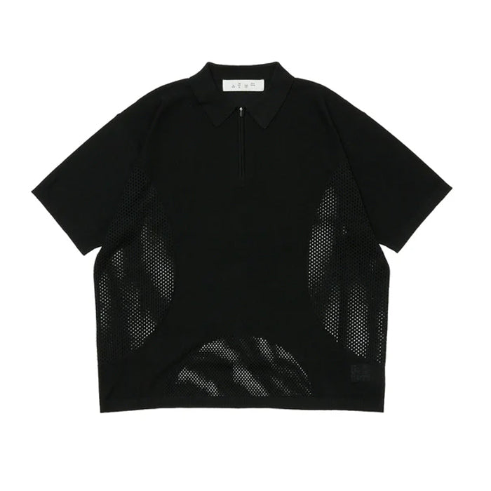 VENTILATION MESH KNIT ZIP POLO