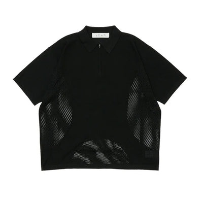 VENTILATION MESH KNIT ZIP POLO