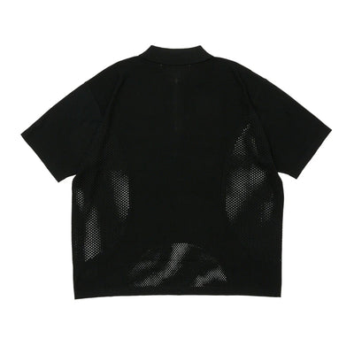 VENTILATION MESH KNIT ZIP POLO