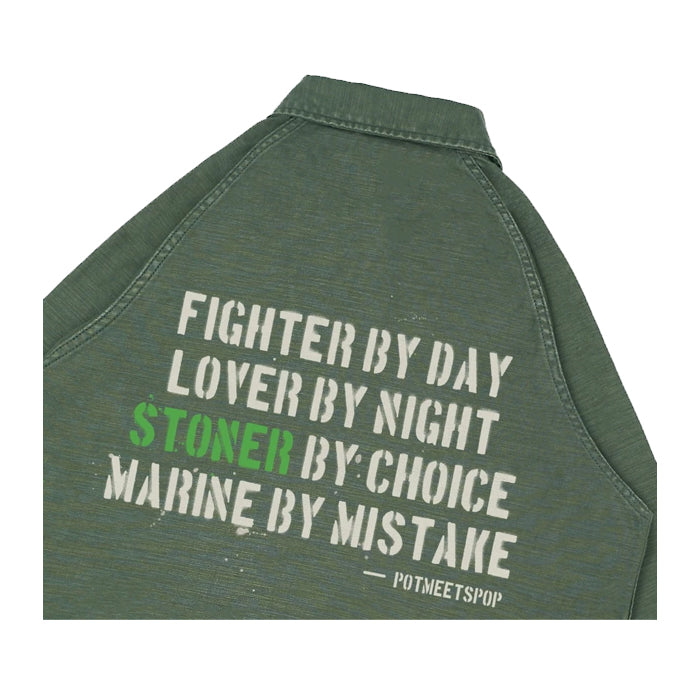 FATTY FATIGUE SHIRT REVERSE SATIN WASHED OLIVE