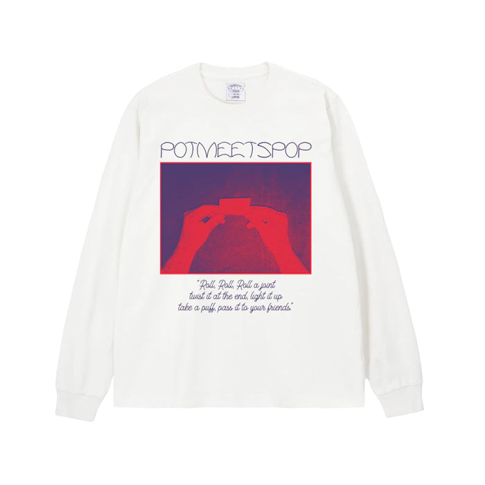 ROLL LS TEE WHITE