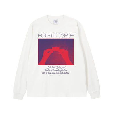 ROLL LS TEE WHITE