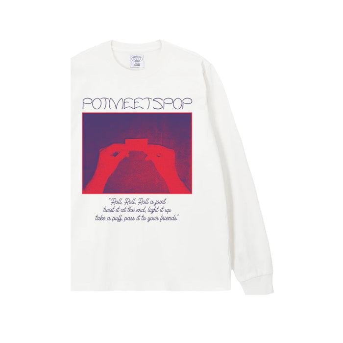ROLL LS TEE WHITE