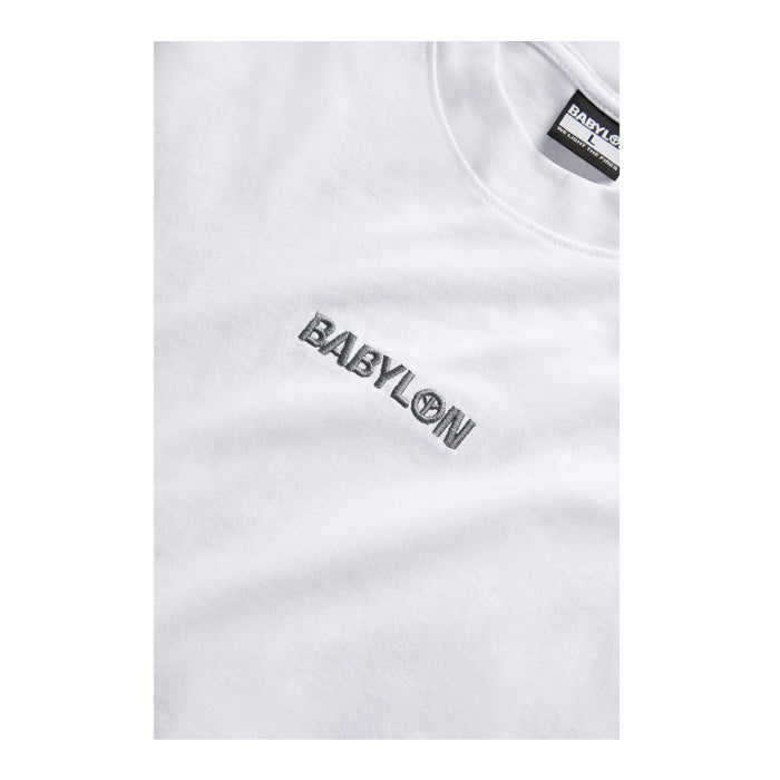 SHOP T GREY LOGO TEE-WHITE