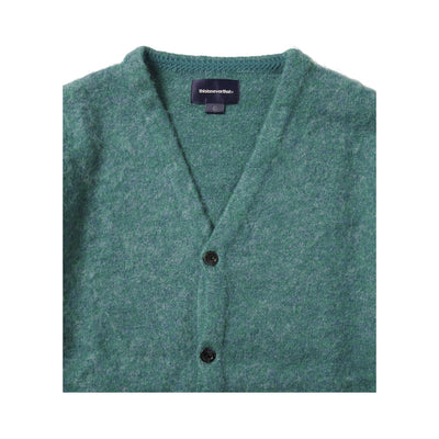 Hairy Knit Cardigan-Green