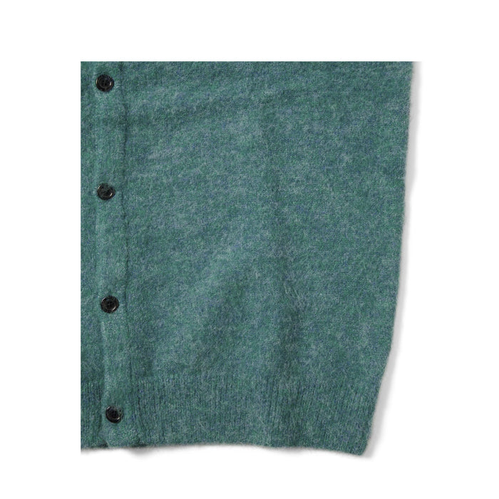 Hairy Knit Cardigan-Green