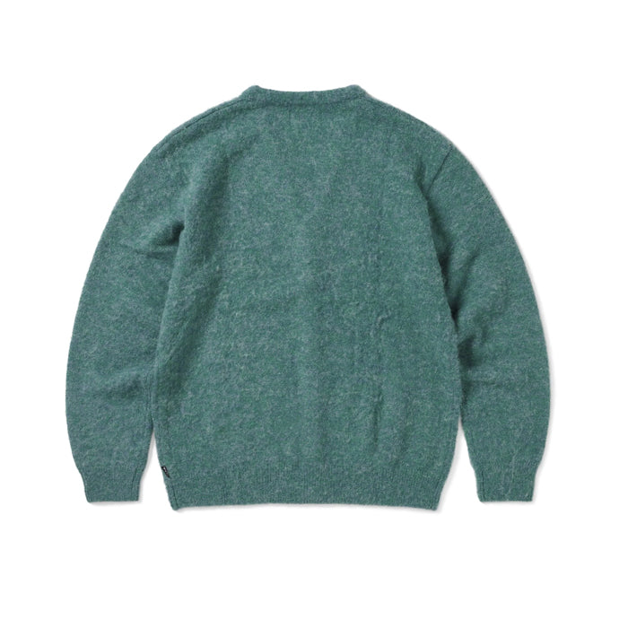 Hairy Knit Cardigan-Green