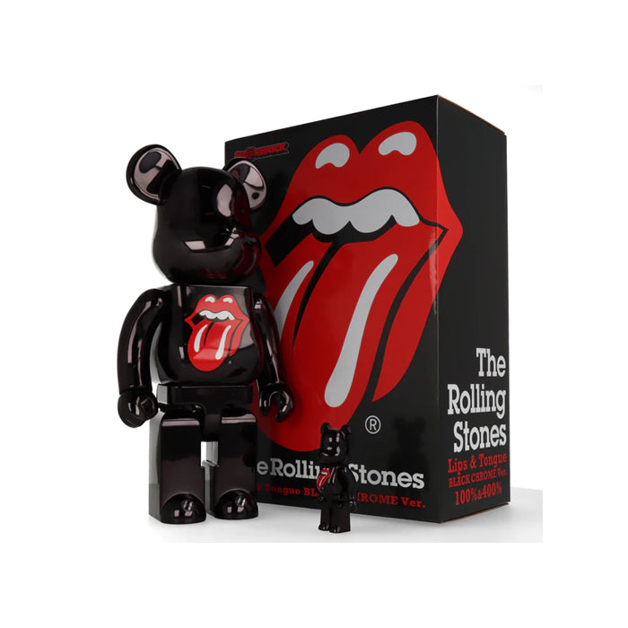 Bearbrick Rolling Stones Lips Chrome 100 400