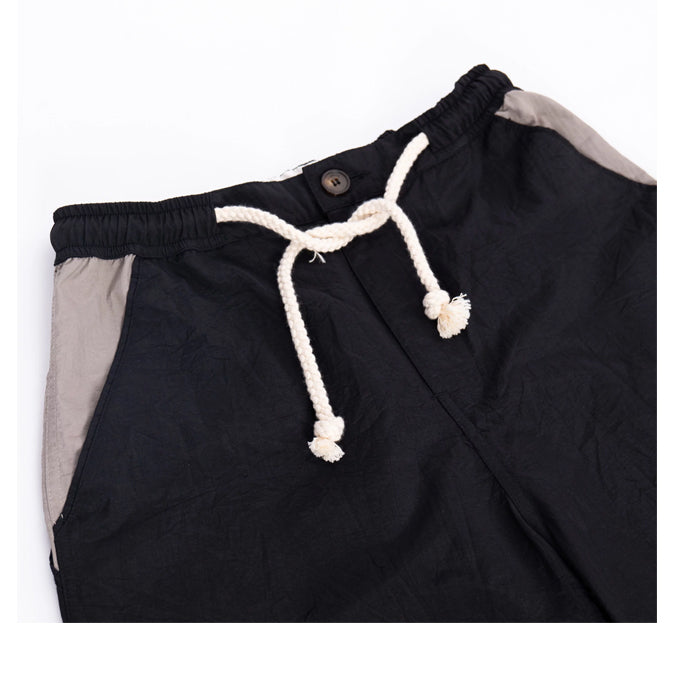 Black Grey Ecoarch-Nylon Easy Pants
