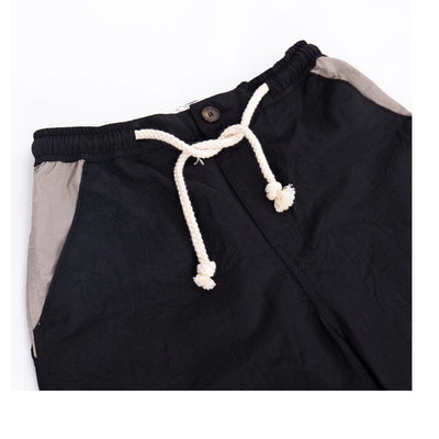 Black Grey Ecoarch-Nylon Easy Pants