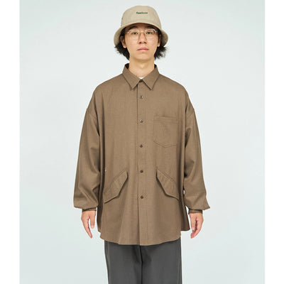 Wooly Twill Tech Shirt Brown