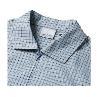 ZIP UP WAVE SHIRT BLUE