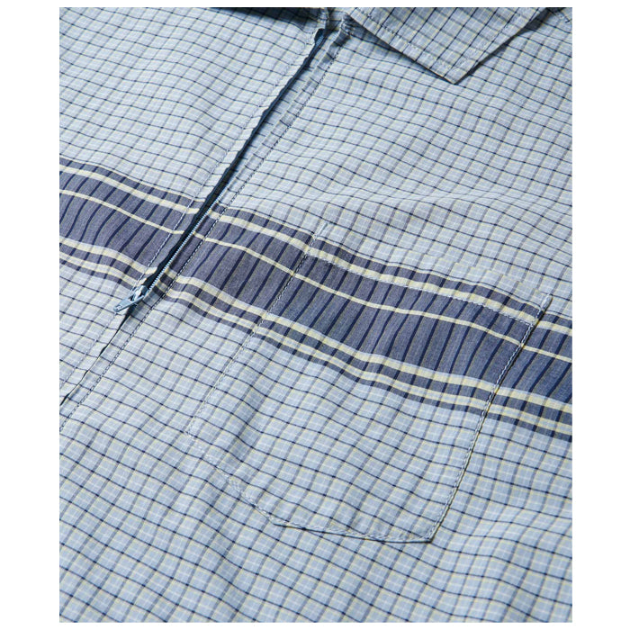 ZIP UP WAVE SHIRT BLUE