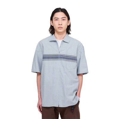 ZIP UP WAVE SHIRT BLUE