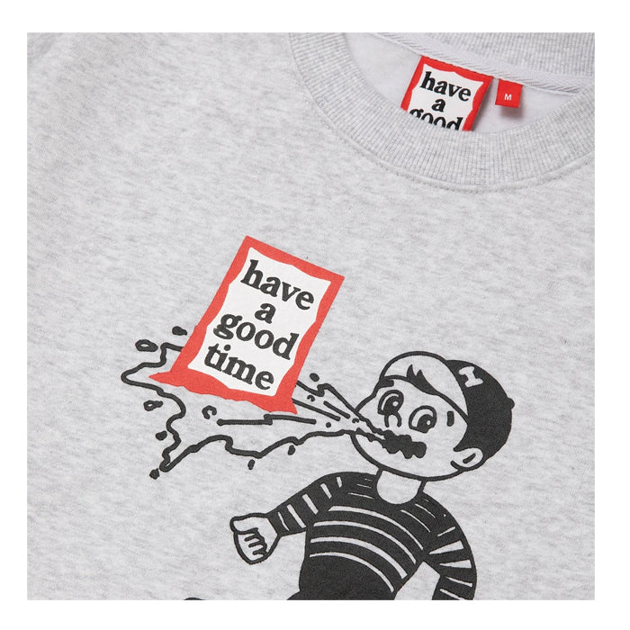 Throw Up Man Frame Crewneck Gray