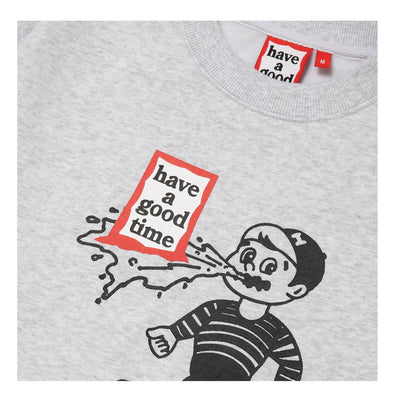 Throw Up Man Frame Crewneck Gray