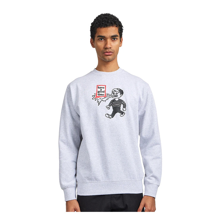 Throw Up Man Frame Crewneck Gray