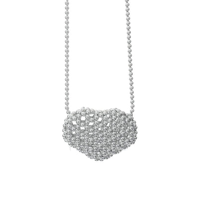 3D Heart Bag Silver