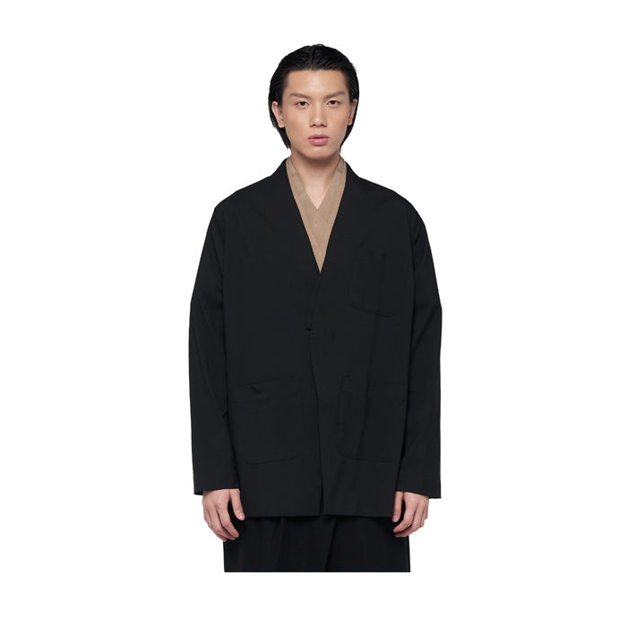 BLACK COLLARLESS OUTER (3 POCKETS) JR