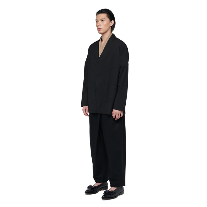 BLACK COLLARLESS OUTER (3 POCKETS) JR