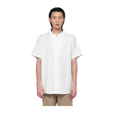 WHITE COLLARLESS PART 1 SHORTSLEEVES JS