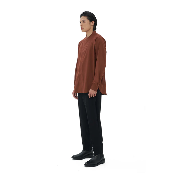 TERRACOTTA COLLARLESS LONG SLEEVES SHIRT PART 1 JS