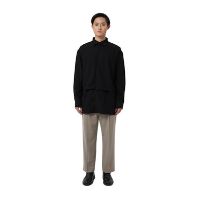 BLACK COLLARED SHIRT WITH LAYER