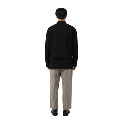 BLACK COLLARED SHIRT WITH LAYER