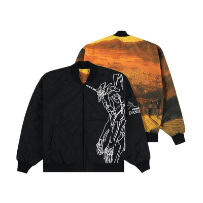 EVANGELION X PLEASURE HUMANOID REVERSIBLE BOMBER - BLACK