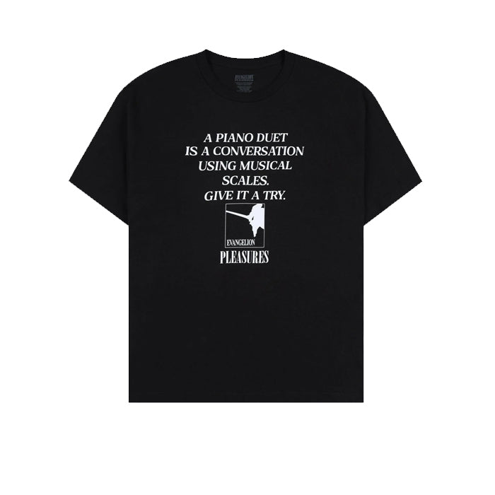 EVANGELION X PLEASURE PIANO T-SHIRT - BLACK