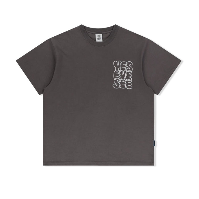 ★YESEYESEE★ YES Typo Tee Charcoal YS251TTSST14CHA yeseyesee® :: Y.E.S Fish Born Tee Charcoal
