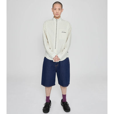 Hi Neck Two Way Zip Up Shirt