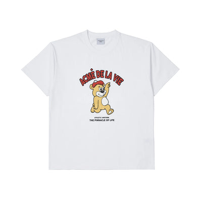 CARTOON BEAR SHORT SLEEVE T-SHIRT WHITE